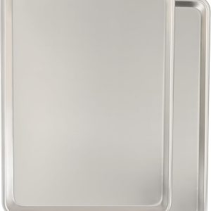 Baking pan set, natural aluminum cookie pans, anti-deformation half-pans, large thickened cookie trays, suitable for baking and roasting (2-piece set, 18 x 13 inches)