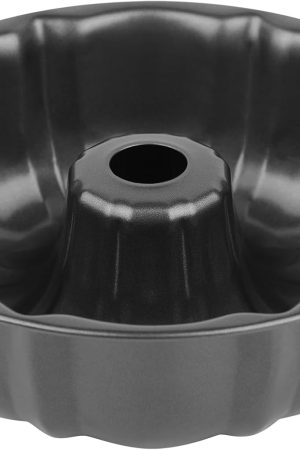 9.5" Non-stick Cake Pan, Heavy Duty Carbon Steel Fluted Tube Round Baking Pan,Buntz Pound Cake Pan Mold,Tube Bakeware,Baking Mold for Jello,Gelatin,Chocoflan,Flan